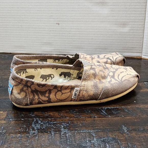Toms‎ team and brown floral sneakers size 7 - Picture 2 of 6